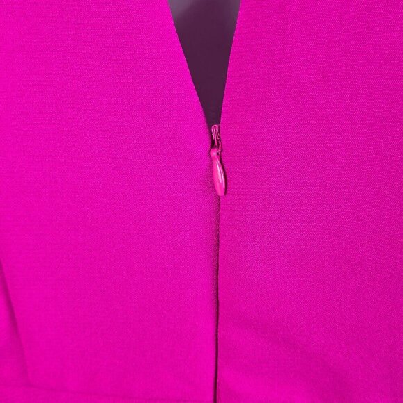 Adelyn Rae Size XS Hot Pink Halter Necked Dress Fit & Flare Keyhole Back Ruffle - Picture 9 of 14